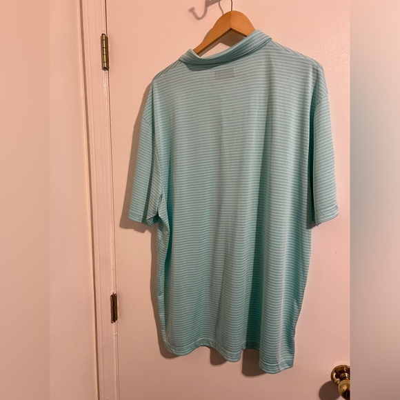 PGA Tour Polo | Pale Teal and white Striped | Size XXL - Picture 3 of 10